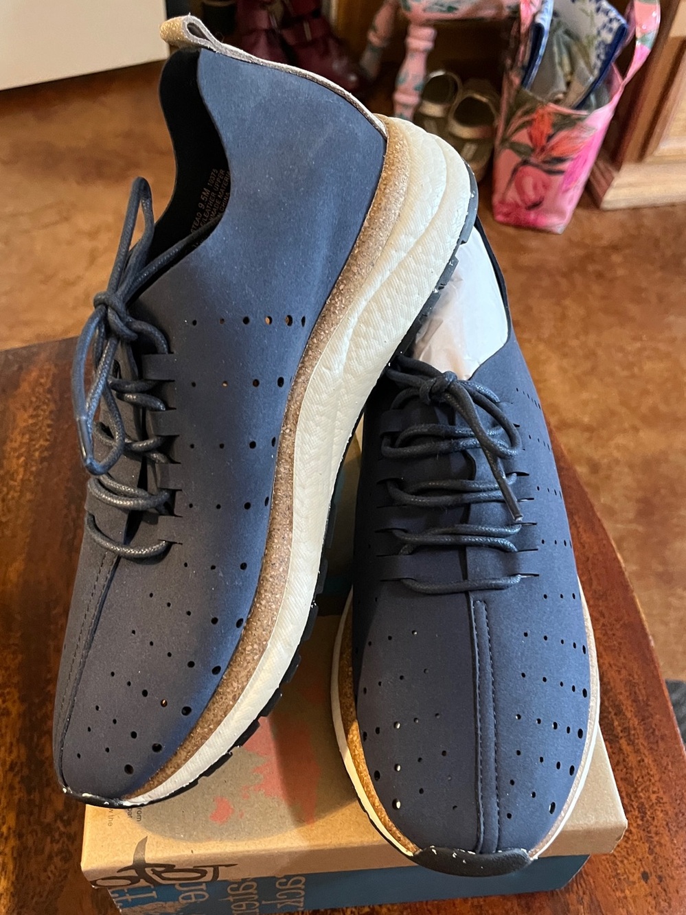 OTBT Alstead Perforated
Leather Sneakers - Navy Blue 
Size 9.5 NIB Comfort Style